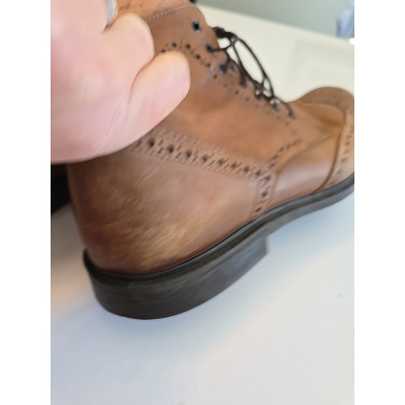 Stafford Size 11 Wingtip Brown Leather Ankle Dress Mens Boots 014-1218 main image 4